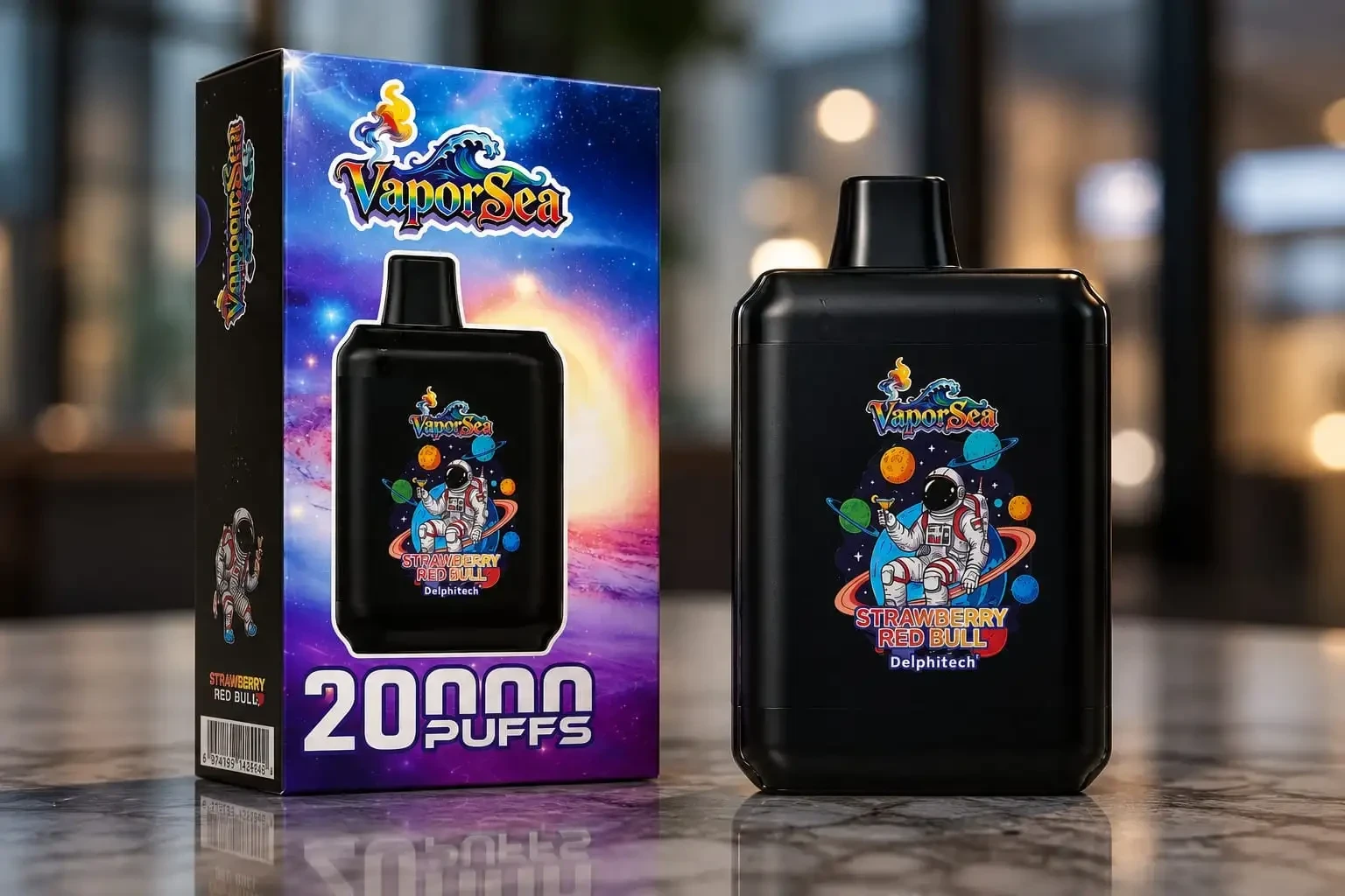 VaporSea Strawberry Red Bull 20000 Puffs Disposable Device